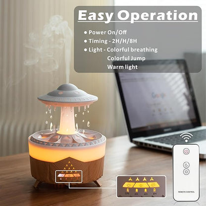 Mushroom Air Humidifier 7-Color Lights with Remote
