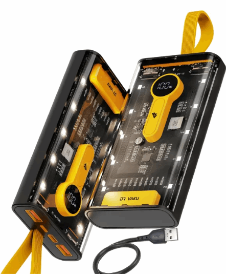 66W Transparent Power Bank, 20,000mAh PD and 10000 mAh Fast Charging with Digital Display